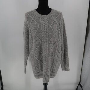 Hot Gingerr Women's Gray Cable Knit Sweater Size XL